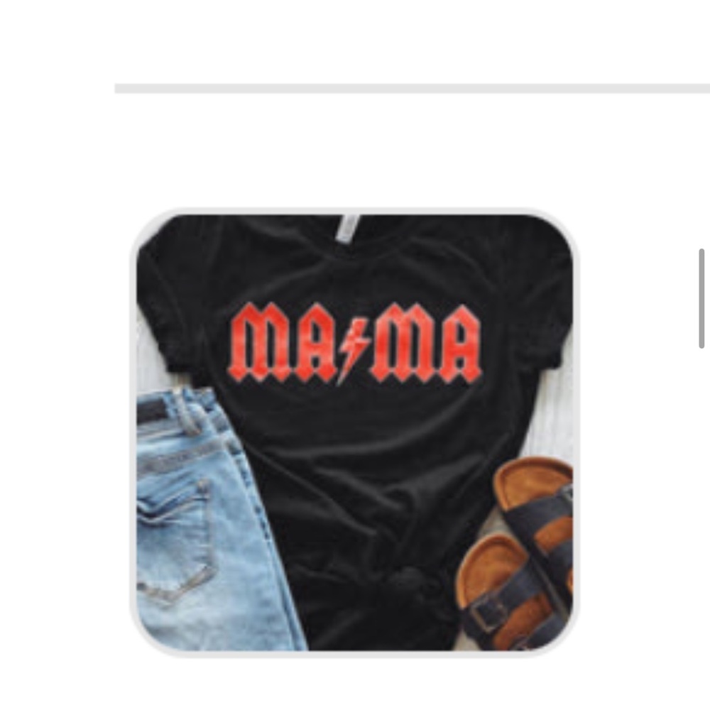 Stylish Black Tee with Red 'Mama' Graphic